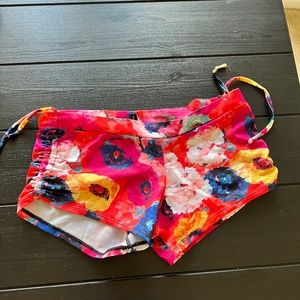 Onzie (Rare) SIDE STRING SHORT - Red with Flowers - O/S